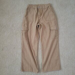 Shein Tan Cargo/ Workwear/ Utility Wide Leg Pants  Size Petite S Y2K Streetwear